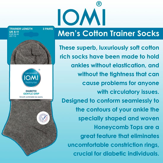 9 Pack Calcetines Diabéticos de Entrenamiento para Hombre | Calcetines Tobilleros Extra Anchos No Elásticos - Image 3