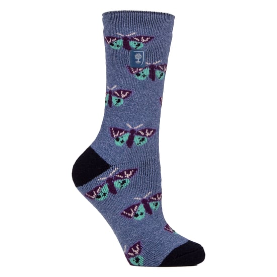Calcetines térmicos para mujer | Calcetines finos de vellón con estampado floral - Image 1