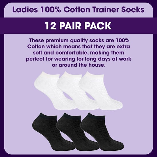 Lote de 12 calcetines de entrenamiento 100% algodón para mujer - Image 3