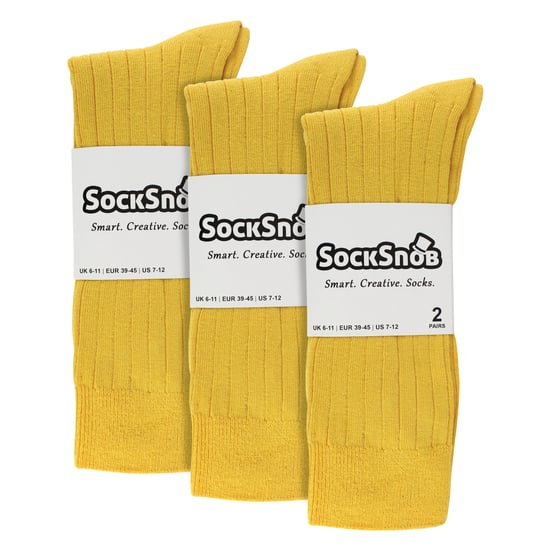 Calcetines de algodón de colores lisos de punto elástico para hombre - Image 2