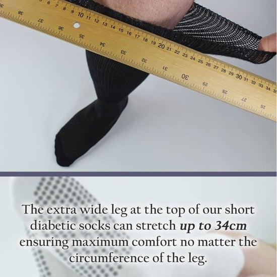 Paquete de 4 calcetines largos de bambú para diabéticos con puños para hombres y mujeres - Image 5