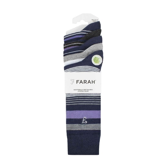 Lote de 5 calcetines de bambú con rayas brillantes para hombre - Image 2