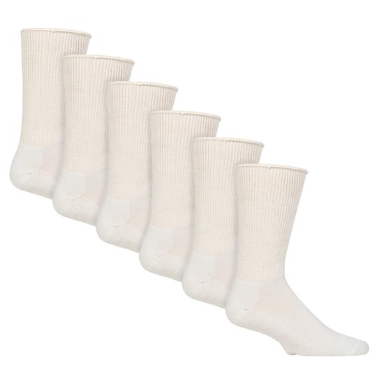 Paquete de 6 Calcetines Diabéticos para Cama con Agarres | Calcetines Antideslizantes Extra Anchos para Zapatillas - Image 1
