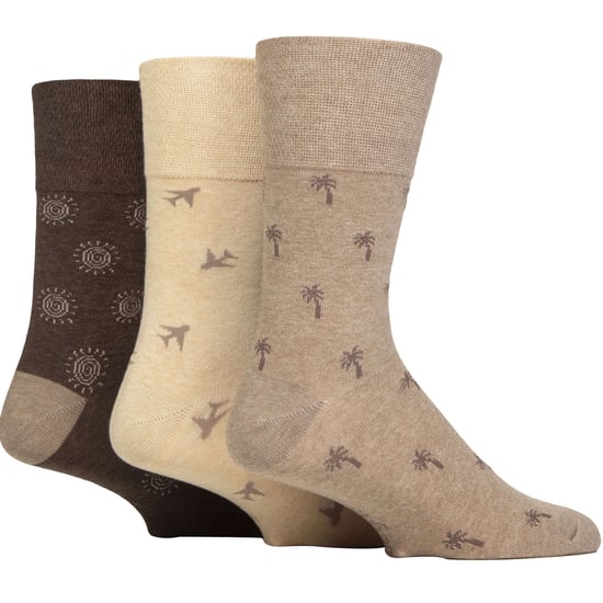 Lote de 6 calcetines de algodón no elásticos con dibujo cuadrado para hombres con mala circulación - Image 3