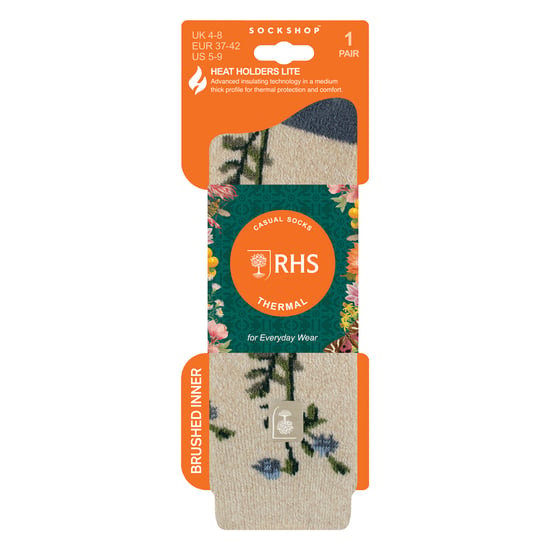 Calcetines térmicos para mujer | Calcetines finos de vellón con estampado floral - Image 2