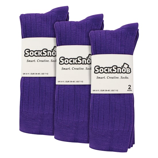 Calcetines de algodón de colores lisos de punto elástico para hombre - Image 2