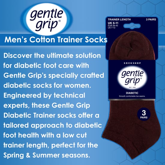 6 Pack Calcetines Diabéticos para Hombre | Loose Top Wide Ankle Socks - Image 3