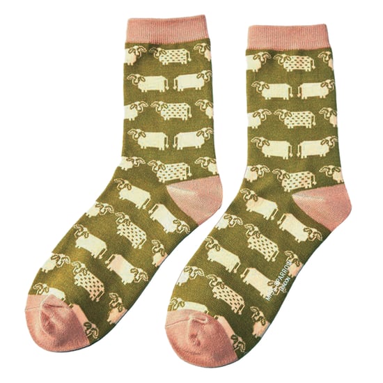 1 paquete de calcetines de bambú con estampado de animales para mujer - Image 3