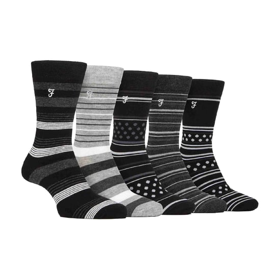 Lote de 5 calcetines de bambú con rayas brillantes para hombre - Image 1