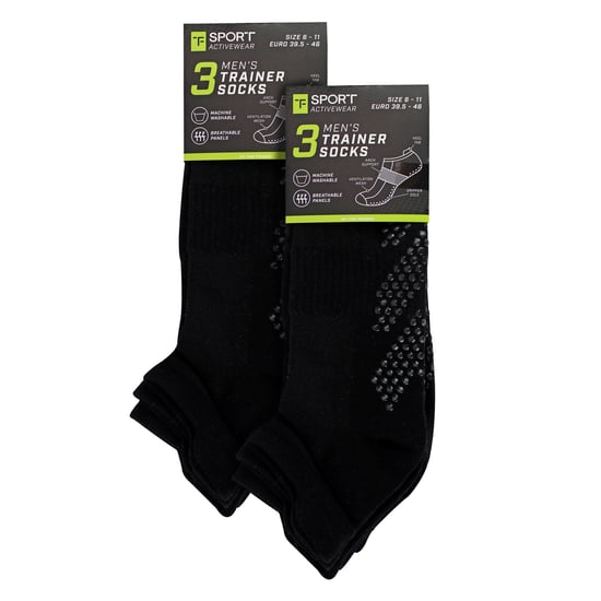 Pack de 6 calcetines antideslizantes de Yoga Pilates para hombre | Calcetines de gimnasia transpirables y acolchados - Image 2