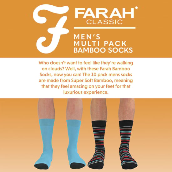 Paquete múltiple de 10 pares de calcetines de bambú brillante para hombre - Image 3