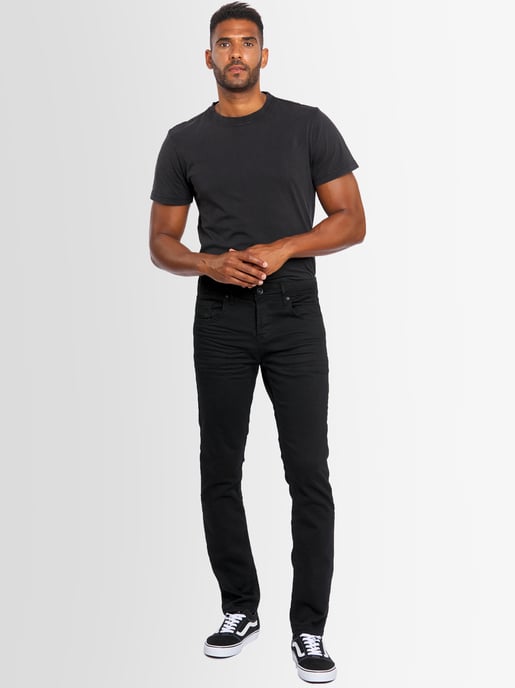 A. Salvarini Vaqueros de Hombre Slim Fit Elástico 5 Bolsillos – Negro - Image 1