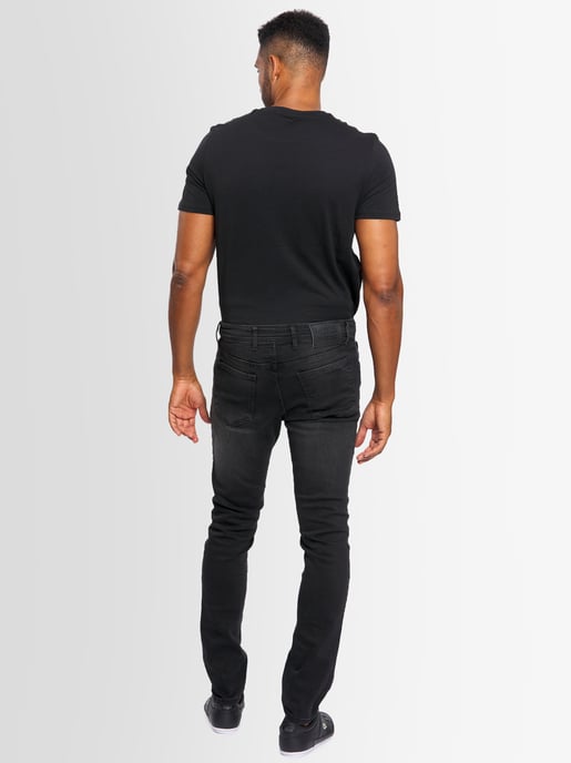 A. Salvarini Vaqueros de Hombre Slim Fit Elástico 5 Bolsillos – Negro Envejecido - Image 2