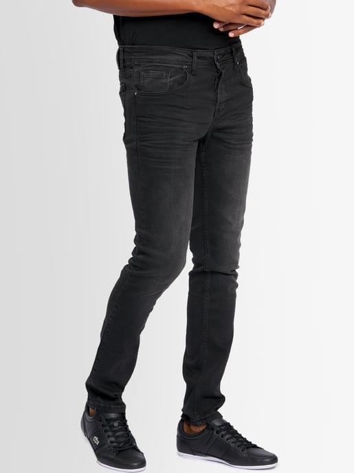 A. Salvarini Vaqueros de Hombre Slim Fit Elástico 5 Bolsillos – Negro Envejecido - Image 3