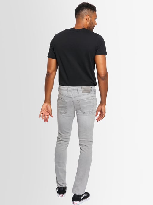 A. Salvarini Vaqueros de Hombre Slim Fit Elástico 5 Bolsillos – Gris Claro - Image 2