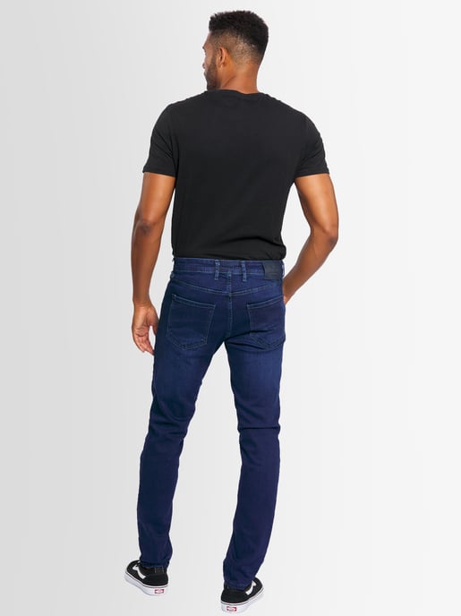 A. Salvarini Vaqueros de Hombre Slim Fit Elástico 5 Bolsillos – Azul Oscuro - Image 2