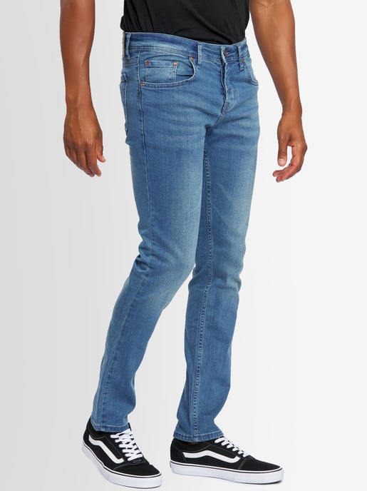 A. Salvarini Vaqueros de Hombre Slim Fit Elástico 5 Bolsillos – Azul Claro - Image 3