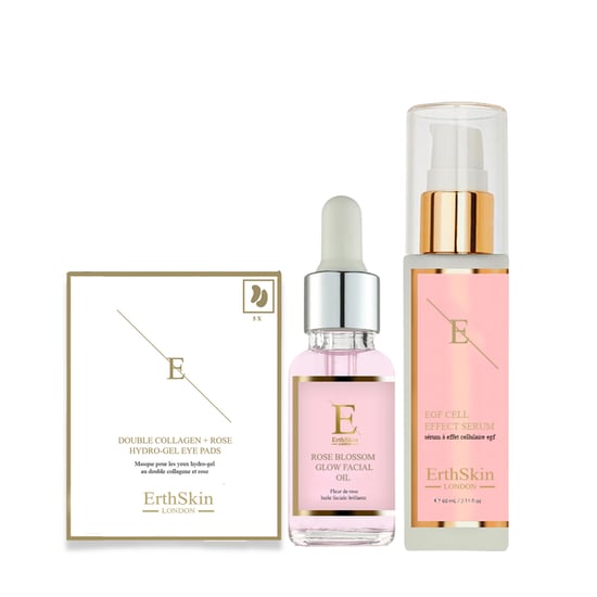 SÉRUM EFECTO CELULAR EGF 60ML + Aceite Facial Resplandor Flor de Rosa 30ml + Doble Colágeno + Almohadillas Hidrogel Rosa 5 X 2 - Image 1