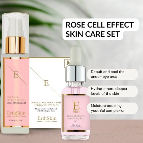 SÉRUM EFECTO CELULAR EGF 60ML + Aceite Facial Resplandor Flor de Rosa 30ml + Doble Colágeno + Almohadillas Hidrogel Rosa 5 X 2 - Image 2