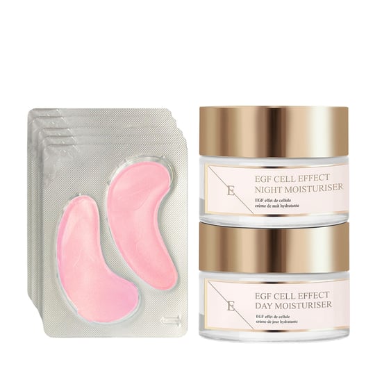 EGF Cell Effect Day Moistruseir + EGF Cell Effect Night Moisturier + Almohadillas oculares de Flor de Rosa - Image 2