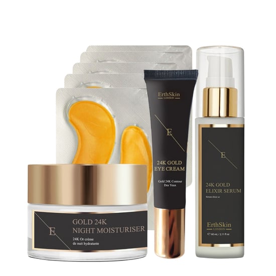 SÉRUM ELIXIR ANTIARRUGAS ORO 24K + HIDRATANTE DE NOCHE ANTIARRUGAS ORO 24K + CREMA CONTORNO DE OJOS ORO 24K + COLÁGENO ORO BAJO LOS OJOS ORO 24K - 5X2 BOLSITAS - Image 2