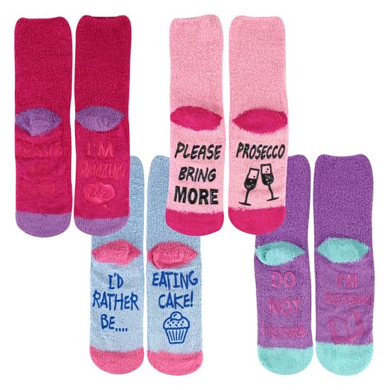 Pack de 4 calcetines para mujer Funny Cake Socks | Soft Fluffy Novelty Non Slip Gift Socks - Image 3
