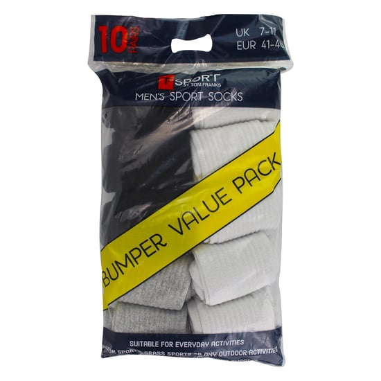 Mens 10 Pack Multipack Sport Socks | Breathable Cotton Running Socks - Image 2