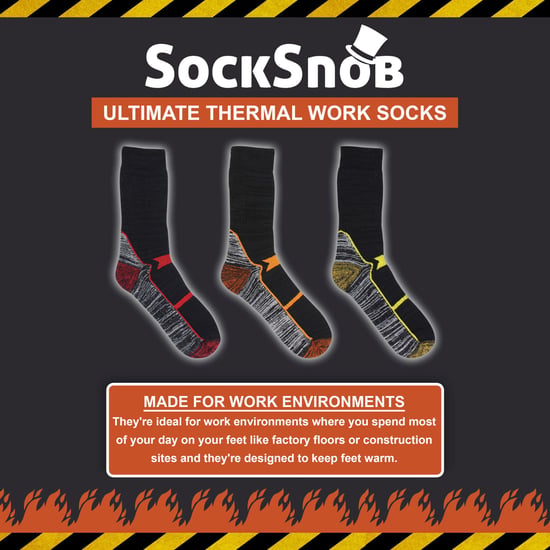 Calcetines de trabajo térmicos de algodón para hombre - Image 3
