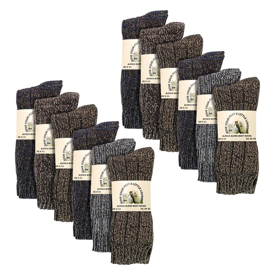 Pack de 12 calcetines de alpaca acanalados para hombre - Image 2