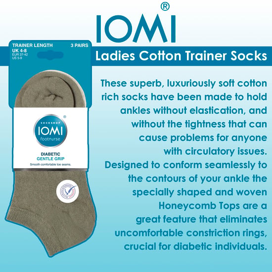 Pack de 6 Calcetines Diabéticos de Entrenamiento para Mujer | Calcetines Extra Anchos para Pies Hinchados - Image 3