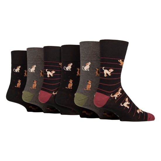 6 pares de calcetines para hombre NO ELÁSTICOS de algodón con dibujos novedosos - Image 1