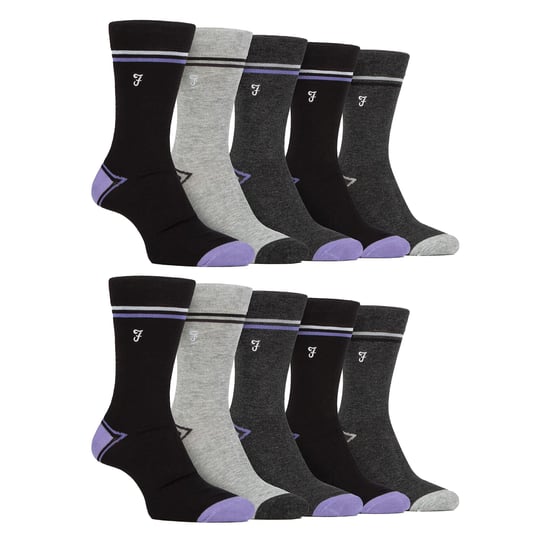 Paquete múltiple de 10 pares de calcetines de bambú brillante para hombre - Image 1