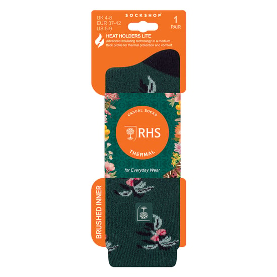 Calcetines térmicos para mujer | Calcetines finos de vellón con estampado floral - Image 2