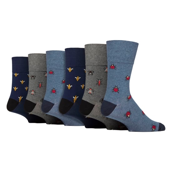 6 pares de calcetines para hombre NO ELÁSTICOS de algodón con dibujos novedosos - Image 1