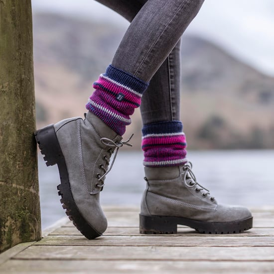 Calcetines térmicos de rayas bicolores Amara para mujer - Image 3