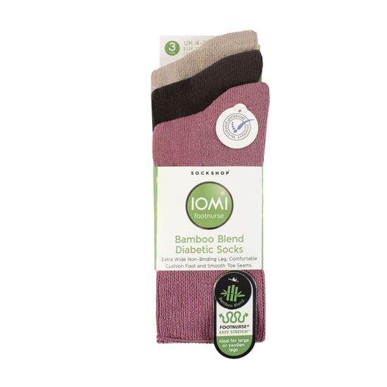 Pack de 3 calcetines diabéticos extra anchos de bambú para piernas hinchadas - Image 2