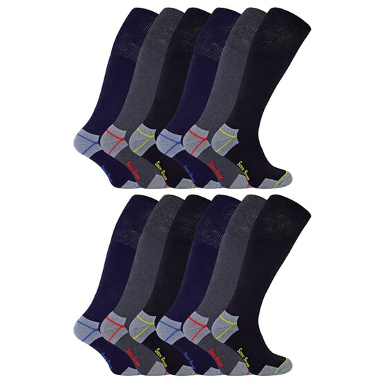 12 pares de calcetines de trabajo de algodón de alta calidad para hombre - Image 1