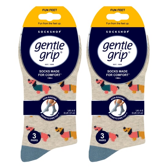 6 Pares Señoras NO ELASTIC Algodón Rico Vida Silvestre Perros Gatos Patterned Calcetines - Image 2