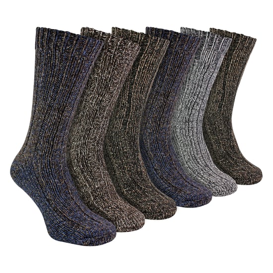 Paquete de 6 calcetines de alpaca acanalados para hombre - Image 1