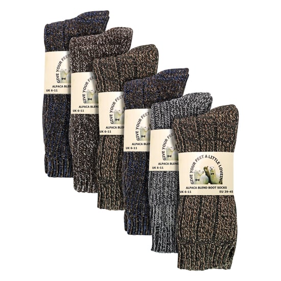 Paquete de 6 calcetines de alpaca acanalados para hombre - Image 2