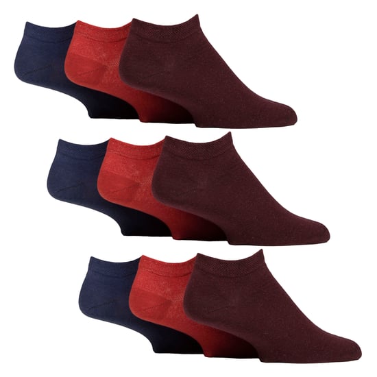 9 Pack Calcetines Diabéticos de Entrenamiento para Hombre | Calcetines Tobilleros Extra Anchos No Elásticos - Image 1