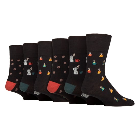 6 pares de calcetines para hombre NO ELÁSTICOS de algodón con dibujos novedosos - Image 1