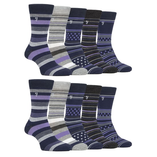 Paquete múltiple de 10 pares de calcetines de bambú brillante para hombre - Image 1