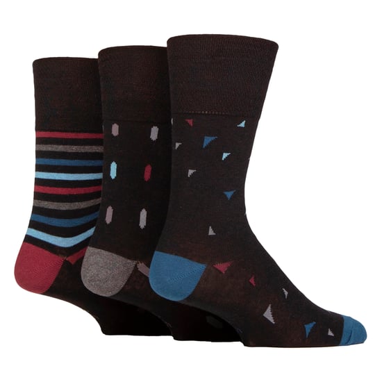 Lote de 6 calcetines de algodón no elásticos con dibujo cuadrado para hombres con mala circulación - Image 3