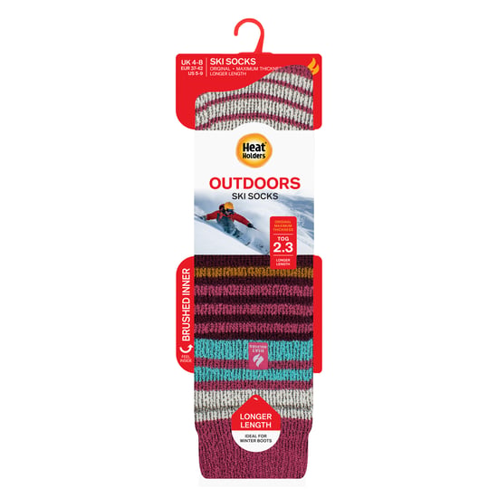 Calcetines térmicos de esquí a rayas para mujer - Image 2
