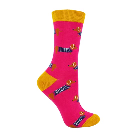 1 paquete de calcetines de bambú con estampado de perro para mujer - Image 1