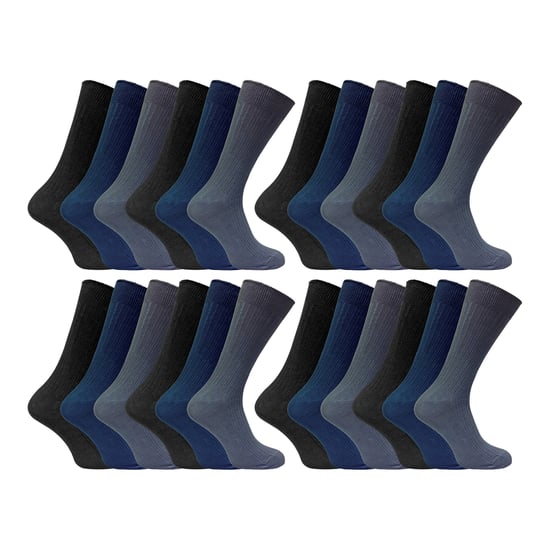 24 Pares Multipack Mens Ultimate Comfort 100% Algodón Calcetines - Image 1