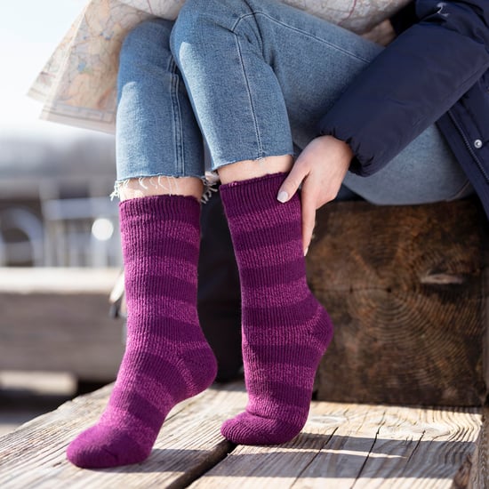 Calcetines térmicos de invierno con rayas anchas para mujer - Image 3