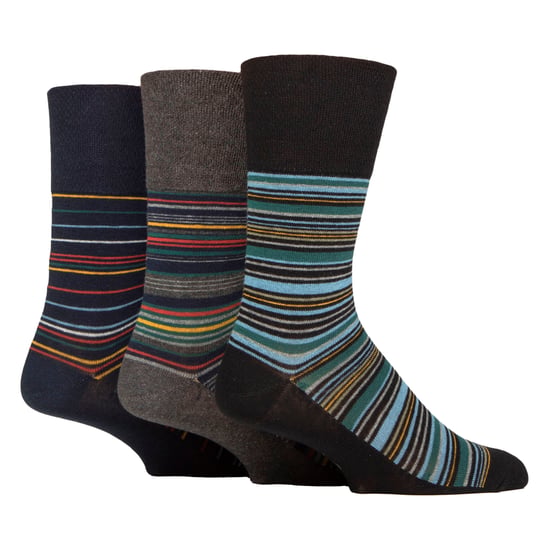 Lote de 6 calcetines de algodón no elásticos con dibujo cuadrado para hombres con mala circulación - Image 3
