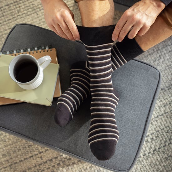 Lote de 6 calcetines de algodón no elásticos con dibujo cuadrado para hombres con mala circulación - Image 5